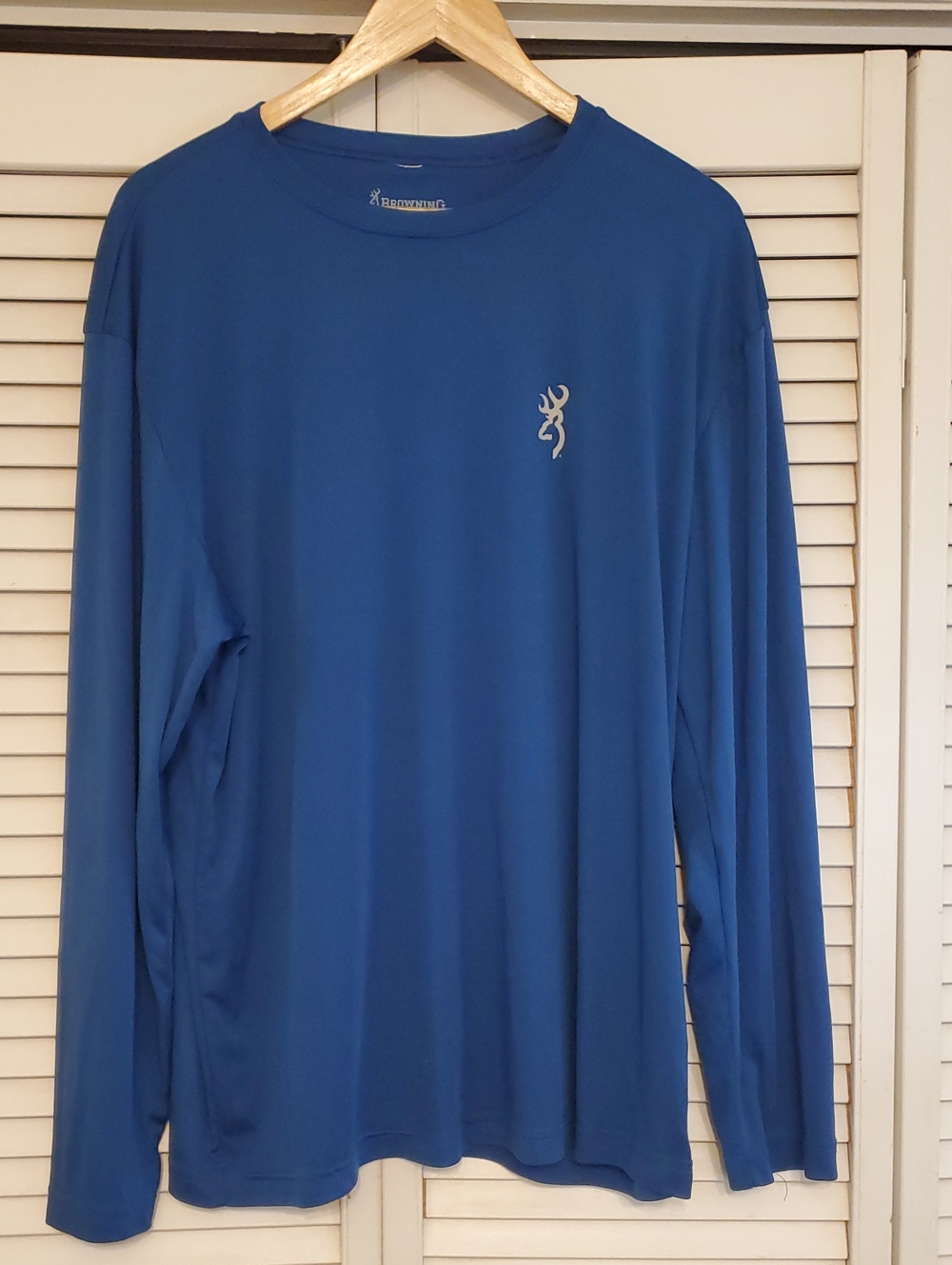 Browning Arms Co Blue Performance Wear Long Sleeved Shirt, Men's Size XL